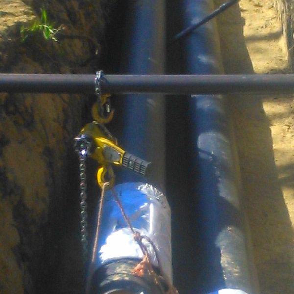 sieć preizolowana w trakcie budowy 1km. - realizacja 5 tyg.